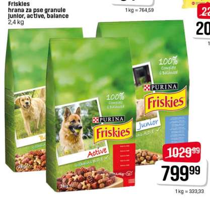Friskies hrana za pse granule Junior, Active, Balance