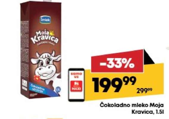 Čokoladno mleko Moja Kravica, 1.5l