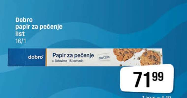 Dobro papir za pečenje list 16/1