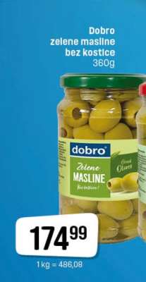 Dobro zelene masline bez kostice
