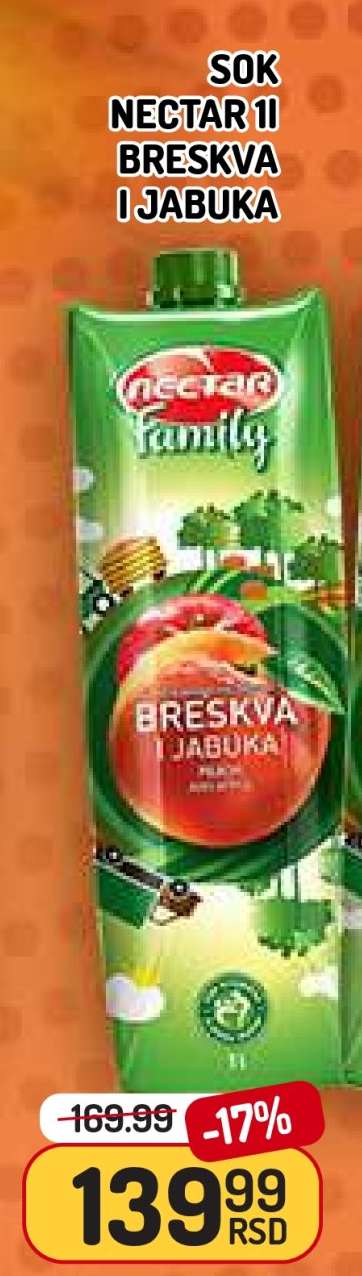 Sok Nectar 1l Breskva i Jabuka