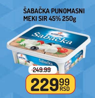 Šabačka punomasni meki sir 45% 250g