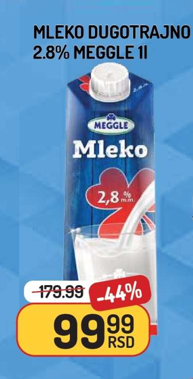 MLEKO DUGOTRAJNO 2.8% MEGGLE 1L