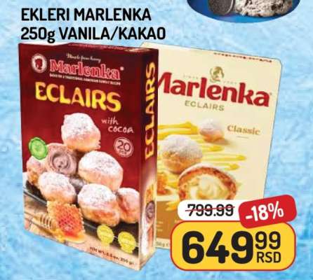 Ekleri Marlenka 250g Vanila/Kakao