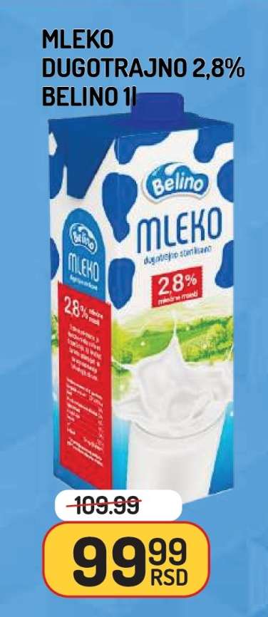 Mleko dugotrajno 2,8% Belino 1l