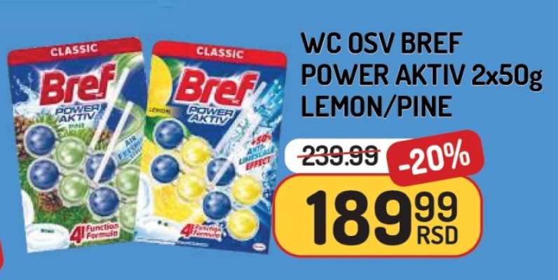 WC OSV BREF POWER AKTIV 2x50g LEMON/PINE