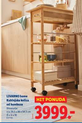 LIVARNO home Kuhinjska kolica od bambusa