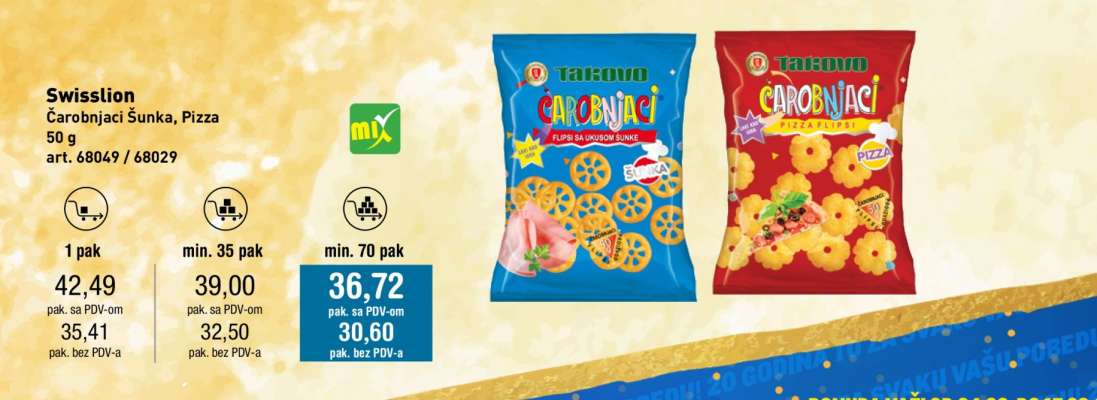 Swisslion Čarobnjači Šunka, Pizza 50g