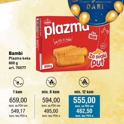 Bambi Plazma keks 800 g