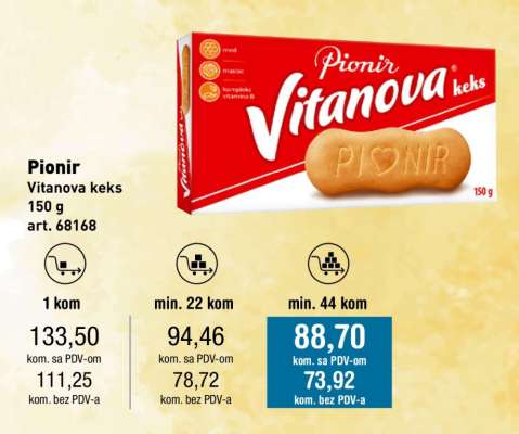 Pionir Vitanova keks