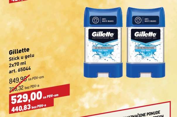 Gillette Stick u gelu 2x70 ml
