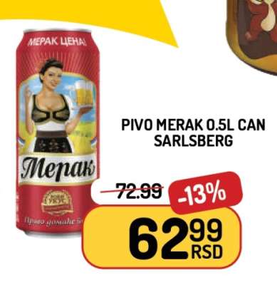 Pivo Merak 0.5L Can Sarlsberg