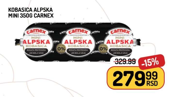 Kobasica Alpska Mini 350g Carnex