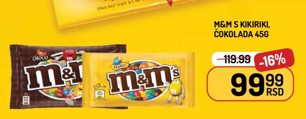 M&M's s kikiriki, čokolada 45g