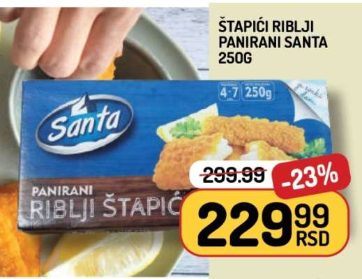 Štapići Riblji Panirani Santa 250g