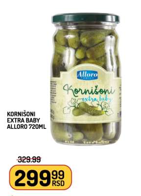 Kornišoni Extra Baby Alloro 720ml