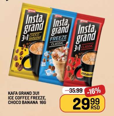 KAFA GRAND 3U1 ICE COFFEE FREEZE, CHOCO BANANA 16G