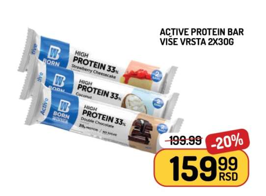 ACTIVE PROTEIN BAR VISE VRSTA 2X30G