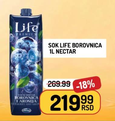 Sok Life Borovnica 1L Nectar