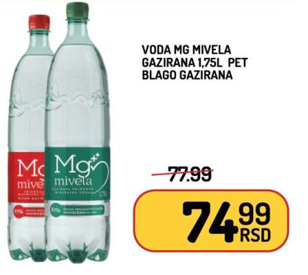 Voda MG Mivela Gazirana 1.75L PET Blago Gazirana