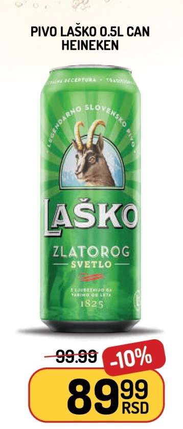 Pivo Laško 0.5L Can Heineken