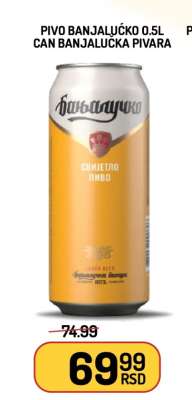 Pivo Banjalučko 0.5L Can Banjalučka Pivara
