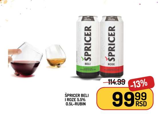 Špricer Beli i Roze 5.5% 0.5L - Rubin