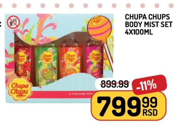 CHUPA CHUPS BODY MIST SET 4X100ML