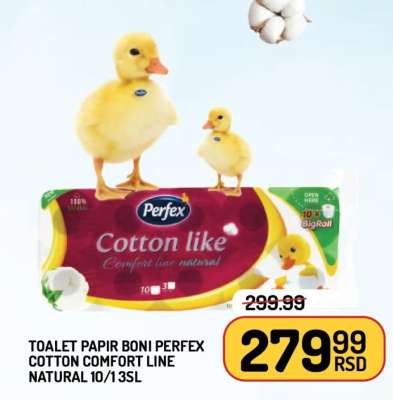 TOALET PAPIR BONI PERFEX COTTON COMFORT LINE NATURAL 10/13sl