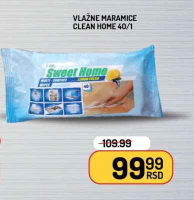 Vlažne maramice Clean Home 40/1