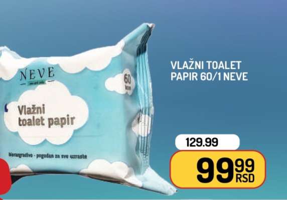 Vlažni toalet papir 60/1 Neve
