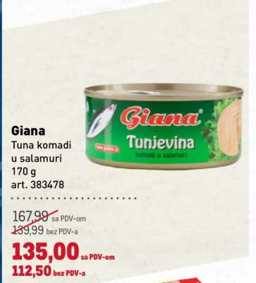 Giana Tuna komadi u salamuri
