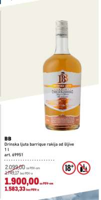 BB Drinska ljuta barrique rakija od šljive