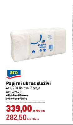 Papirni ubrus složivi