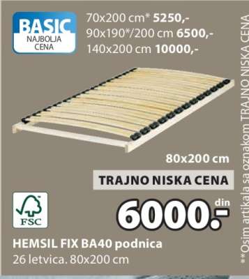 HEMSIL FIX BA40 podnica