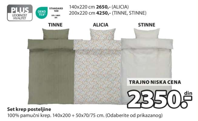 SET KREP POSTELJINE
