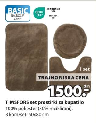 TIMSFORS set prostirki za kupatilo