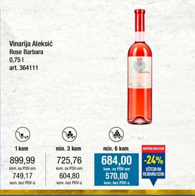 Vinarija Aleksić Rose Barbara