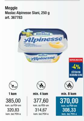 Meggle Maslac Alpinésse Slani, 250 g