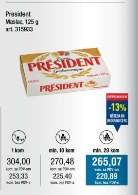 President maslac 125 g