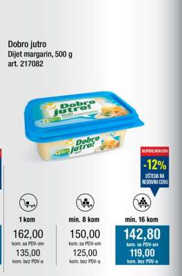 Dobro jutro Dijet margarin, 500 g