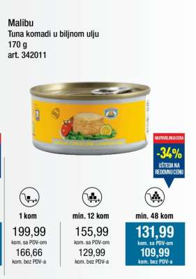 Malibu Tuna komadi u biljnom ulju