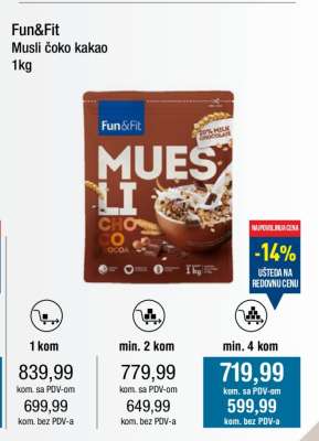 Fun&Fit Musli čoko kakao 1kg