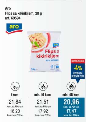 Aro Flips sa kikirikijem, 30 g