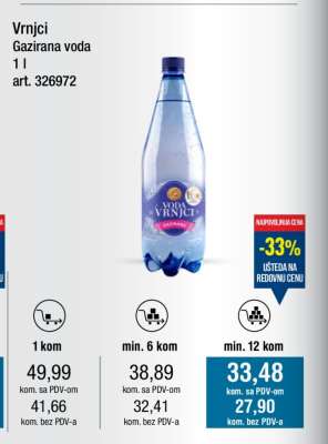 Vrnci Gazirana voda 1 l