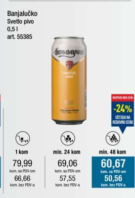 Banjalučko Svetlo pivo 0,5 l