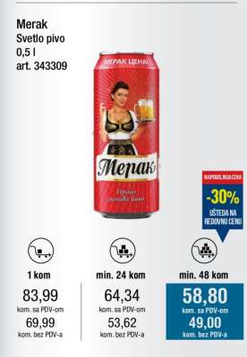 Merak Svetlo pivo 0,5 l
