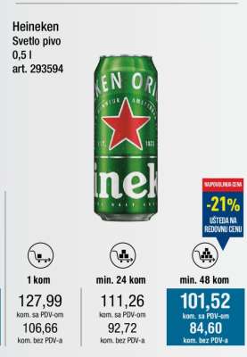 Heineken Svetlo pivo 0,5 l