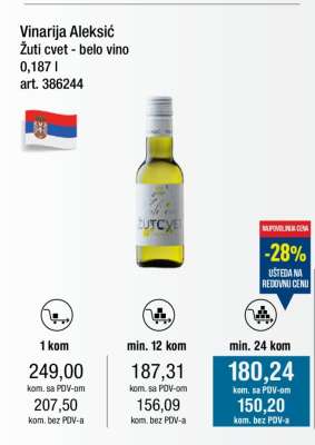 Vinarija Aleksić Žuti cvet - belo vino