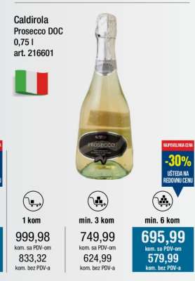 Caldirola Prosecco DOC 0,75 l